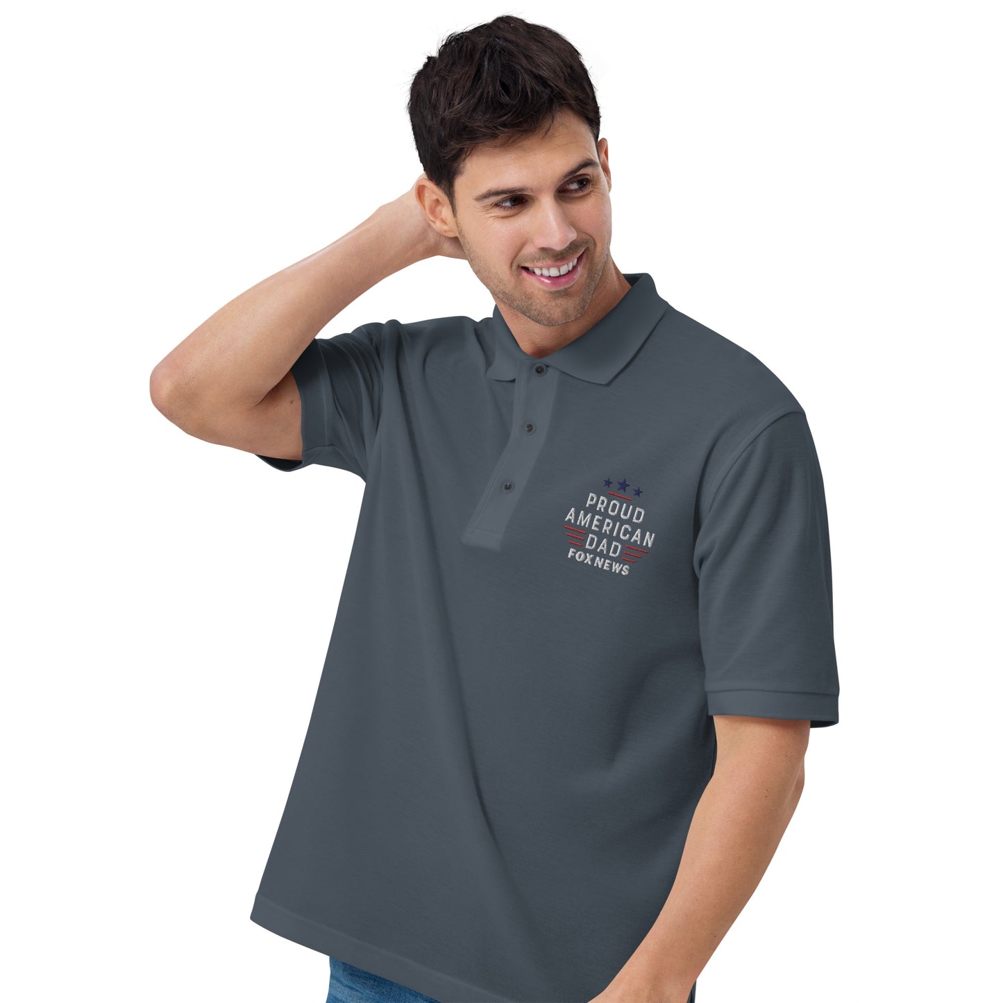 FOX News Proud American Dad Embroidered Polo Shirt
