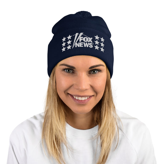 FOX News Embroidered Pom Pom Beanie-2